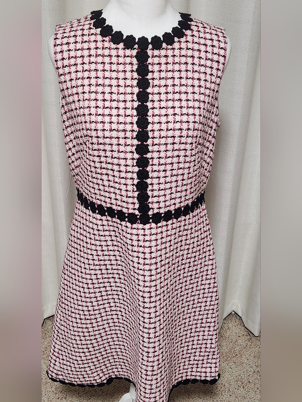 Kate Spade New York Women’s Size 12 Multi Tweed Pink Marbled A Line Dress - Picture 2 of 9